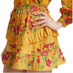 FARM RIO Flower Dream Ruffle Mini Skirt Size S